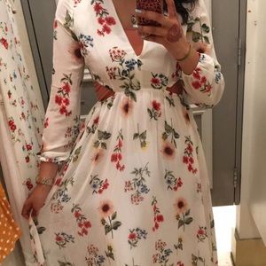 White maxi dress with flowers